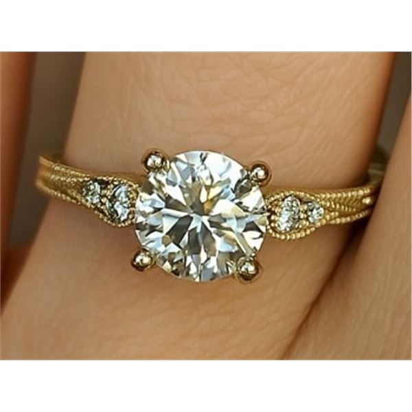 10K YELLOW GOLD 1.68G NATURAL DIAMOND 0.55CT RING