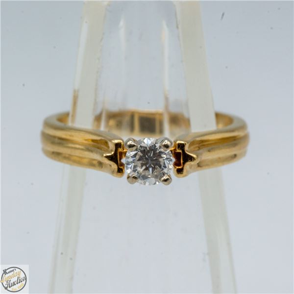 LADIES 14K YLW/WHT GOLD DIAMOND SOLITAIRE RING