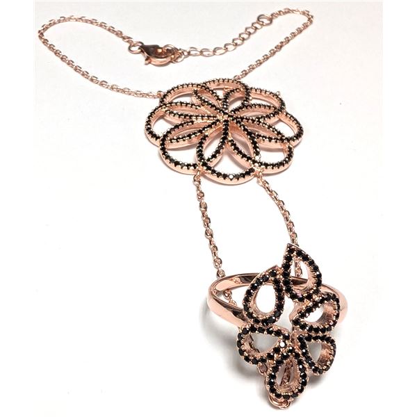 SILVER 12.64G CZ RING BRACELET