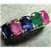 Image 1 : SILVER EMERALD SAPPHIRE AND RUBY 2.5CT 5.09G RING