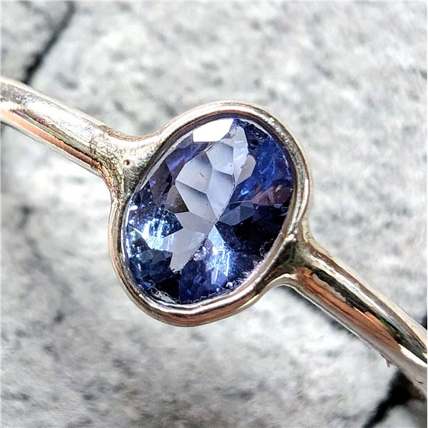 SILVER TANZANITE(0.5CT) RING