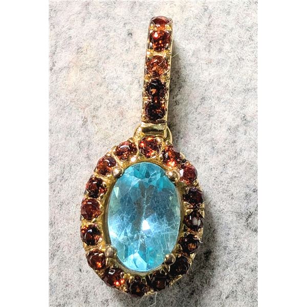 SILVER APATITE 1CT & GARNET 1CT PENDANT