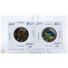 Image 1 : TWO - 2017 $2.00 CANADA 150 COINS; ONE COLOURED