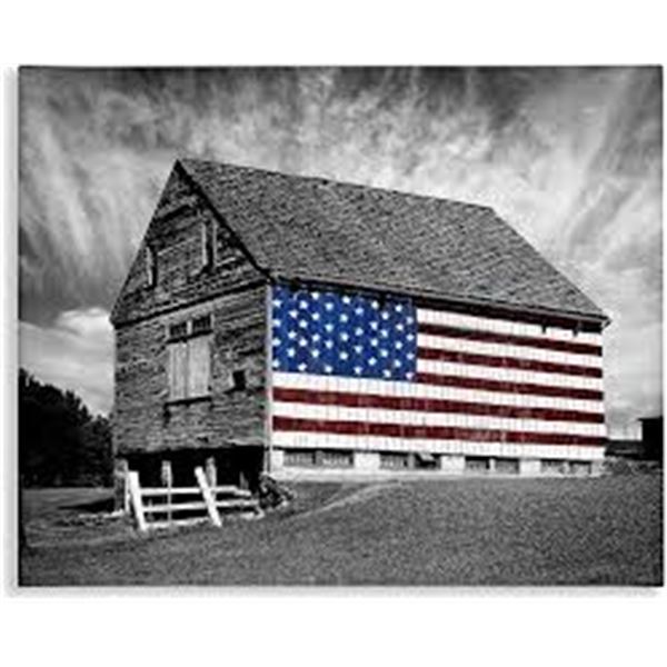 BRAND NEW DECOR BARN AMERICAN FLAG WALL ART