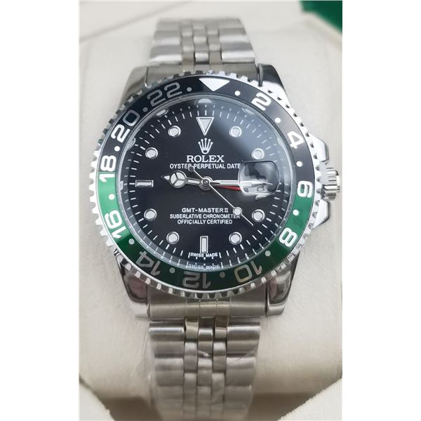 NEW REPLICA R0LEX "GMT MASTER II" QUARTZ WATCH