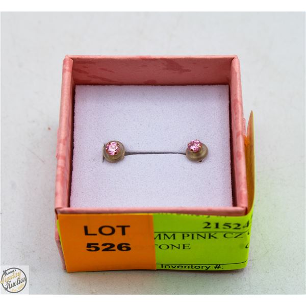 NEW 3MM PINK CZ CUBIC ZIRCONIA GOLD TONE