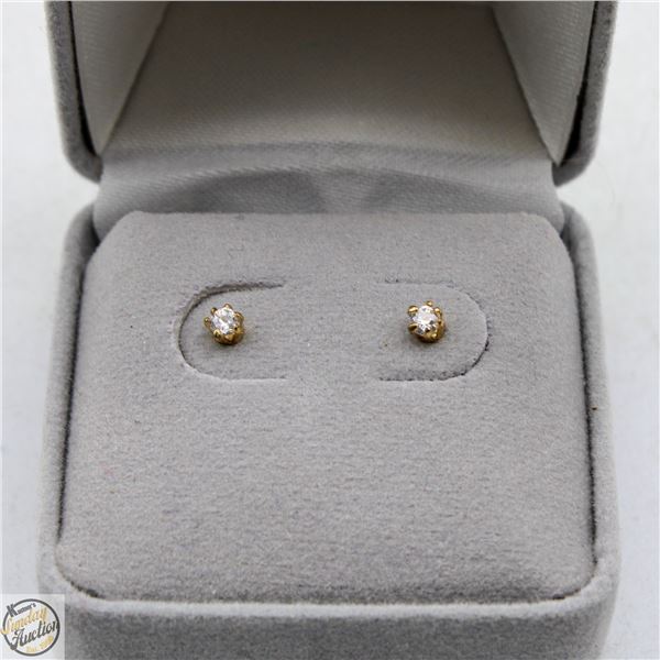 NEW 2MM CZ CLEAR CUBIC ZIRCONIA GOLD TONE