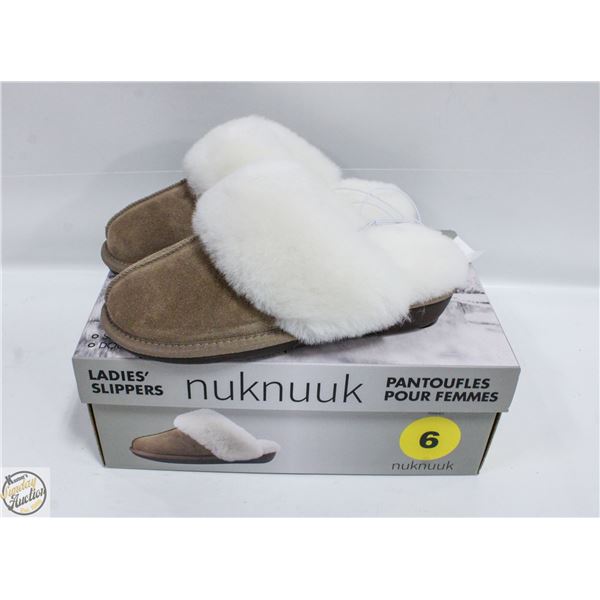BRAND NEW NUKNUUK SIZE 6 WOMENS SHEEPSKIN/SUEDE