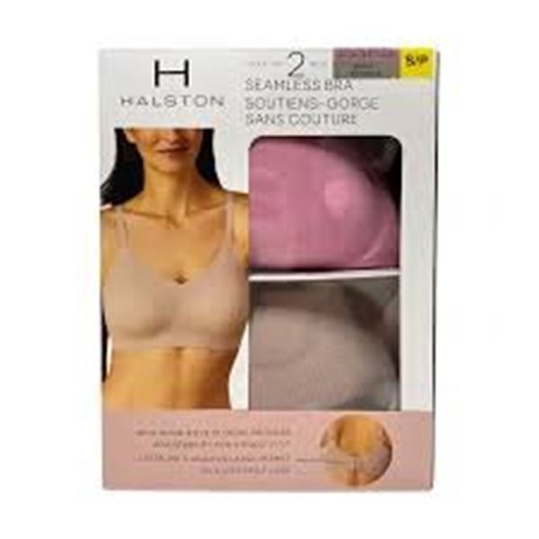 NEW 2PK HALSTON SEAMLESS BRA LARGE