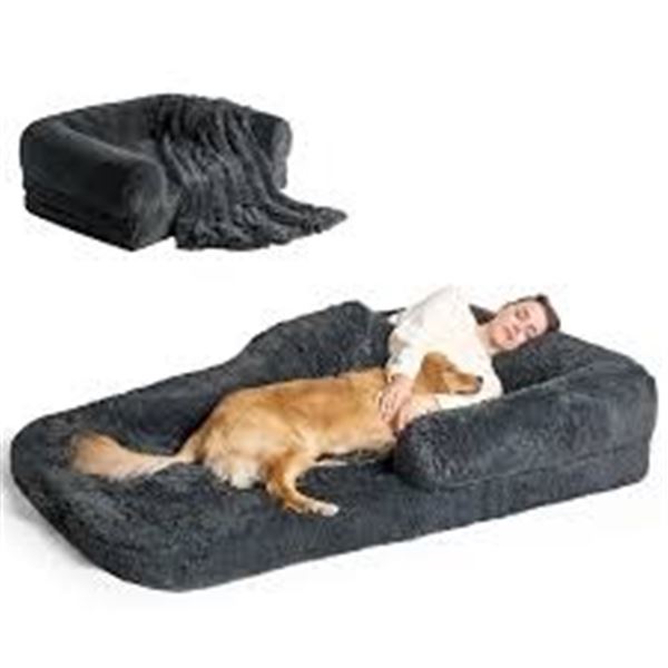 NEW EHEYCIGA GREY FOLDABLE HUMAN SIZED DOG BED