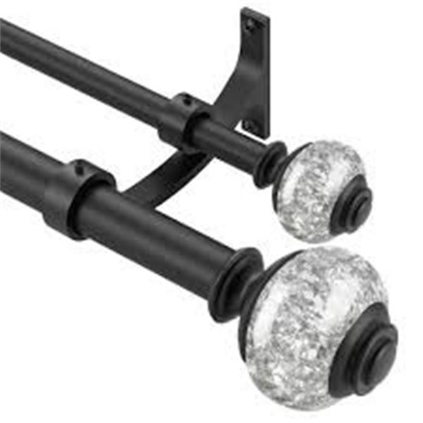 NEW DOUBLE CURTAIN RODS 36-72" DECORTAIVE