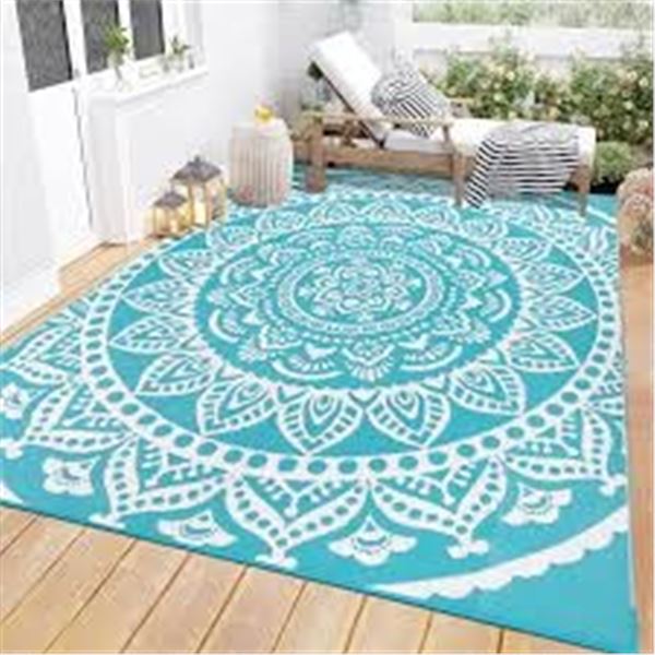 BRAND NEW BSMATHOM OUTDOOR RUG TEAL 270 X 360CM