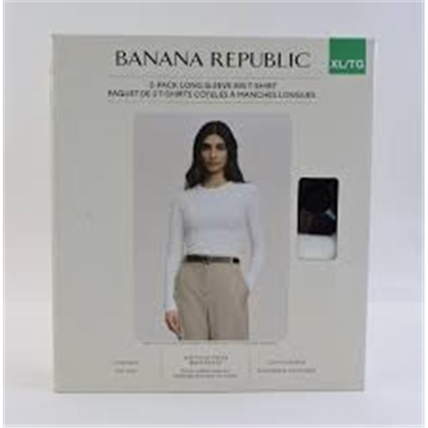 NEW 2PK BANANA REPUBLIC LONG SLEEVE RIB T-SHIRT XL