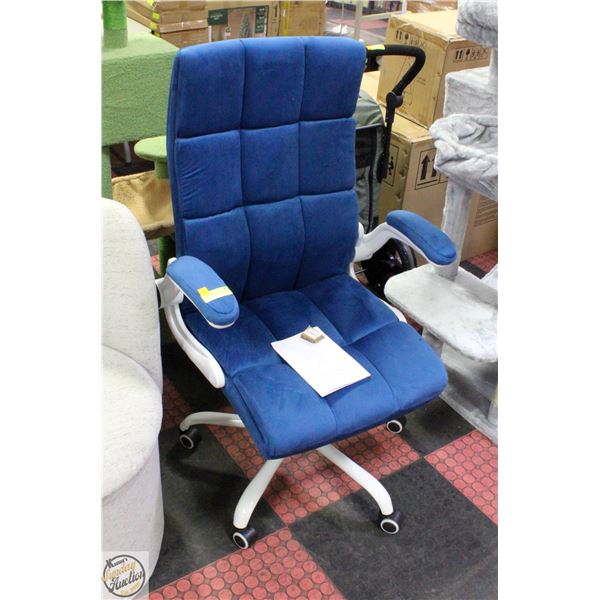 NEW BLUE VELVET HOME OFFICE CHAIR MODEL WM899