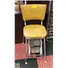 Image 1 : VINTAGE BROWN SEAT+CHROME STOOL W/FOLDING STEPS