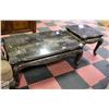 Image 1 : STONE TOP COFFEE TABLE + SIDE TABLE MATCHING