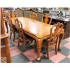 Image 1 : SOLID WOOD CARVED/INLAID WITH 6 MATCHING CHAIRS +