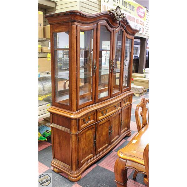 SOLID WOOD 2 PIECE BUFFET+HUTCH WITH 4 UPPER GLASS