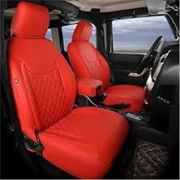 NEW GIANT PANDA CAR SEAT COVERS JEEP WRANGLER RED