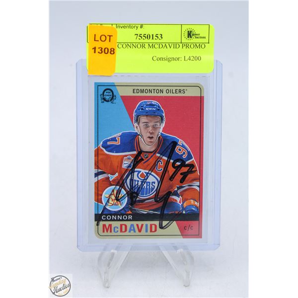 SIGNED CONNOR MCDAVID PROMO CARD