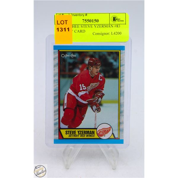 O-PEE-CHEE STEVE YZERMAN #83 HOCKEY CARD