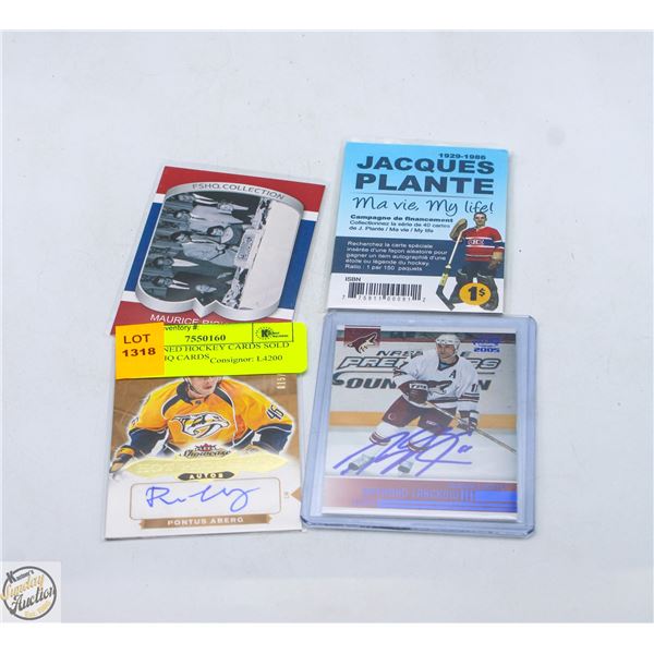 TWO SIGNED HOCKEY CARDS SOLD WITH FSHQ CARDS