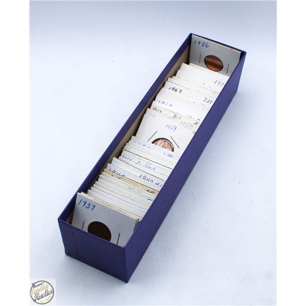 LOT OF CANADIAN PENNIES DATES 1937-1986