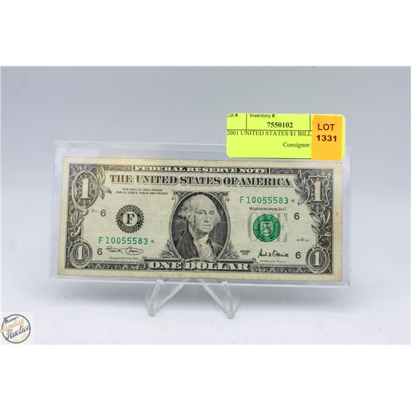 2001 UNITED STATES $1 BILL