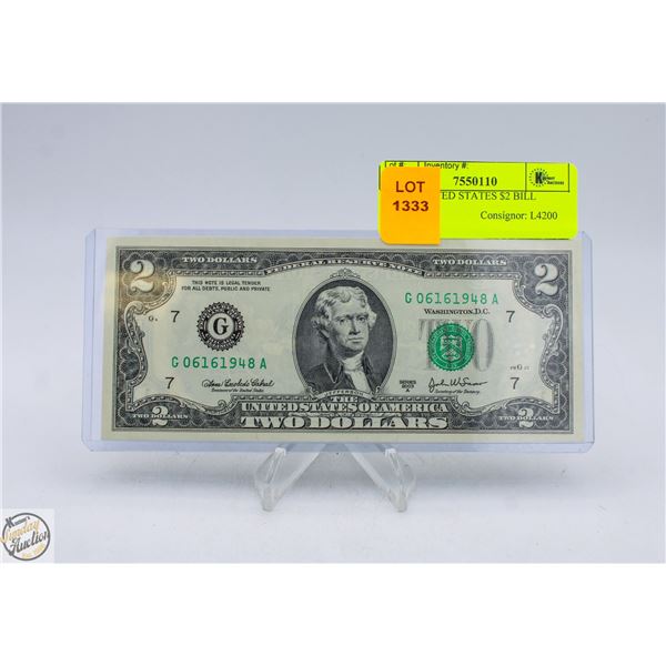 2003A UNITED STATES $2 BILL