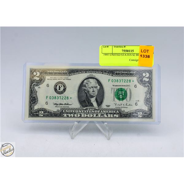 1995 UNITED STATES $2 BILL