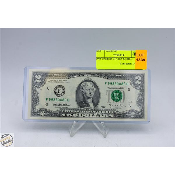 1995 UNITED STATES $2 BILL