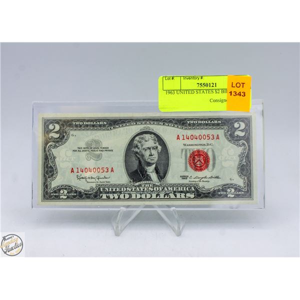 1963 UNITED STATES $2 BILL