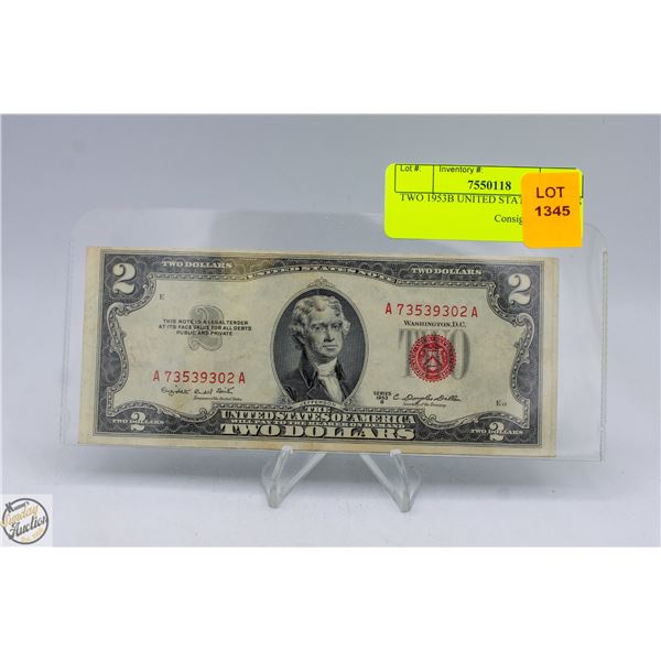 TWO 1953B UNITED STATES $2 BILLS