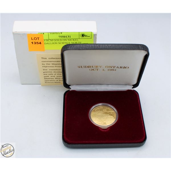 1984 RCM GOLD ON NICKEL MEDALLION SCIENCE NORTH