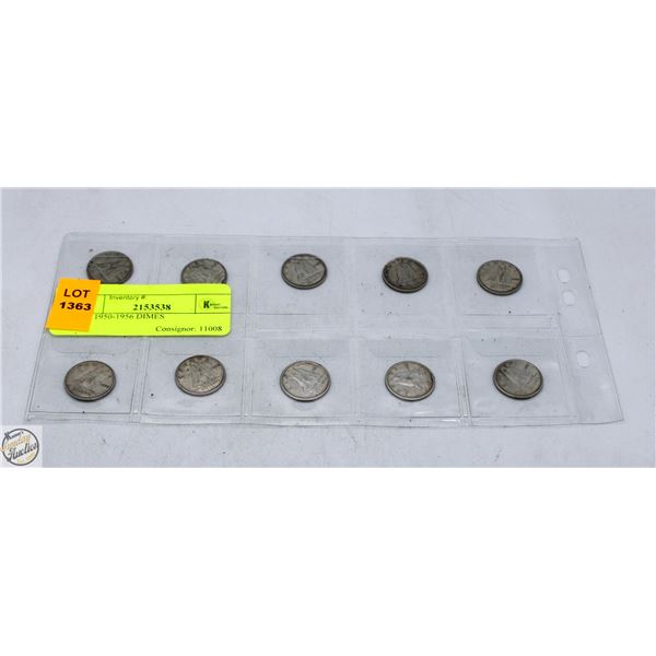 10 X 1950-1956 DIMES