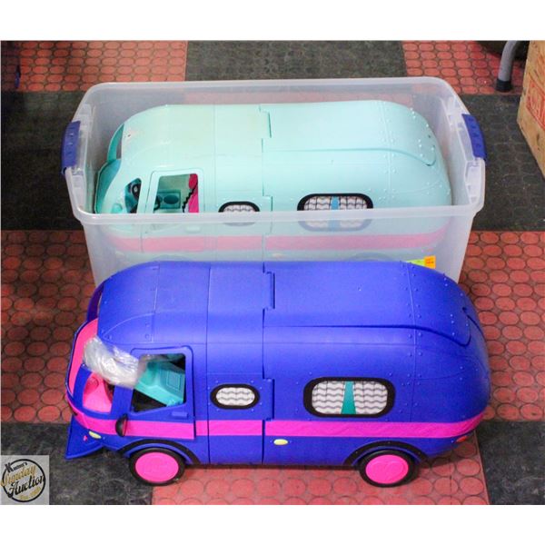2 LOL CAMPER-VANS WITH ACCESSORIES + LOL FIGURES