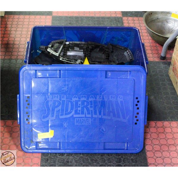 SPIDERMAN BIN OF LEGO INCLUDES MEGA BLOKS SHIP