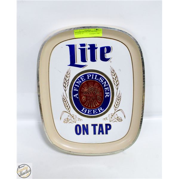 PILSNER LITE ON TAP VINTAGE PLASTIC 13"