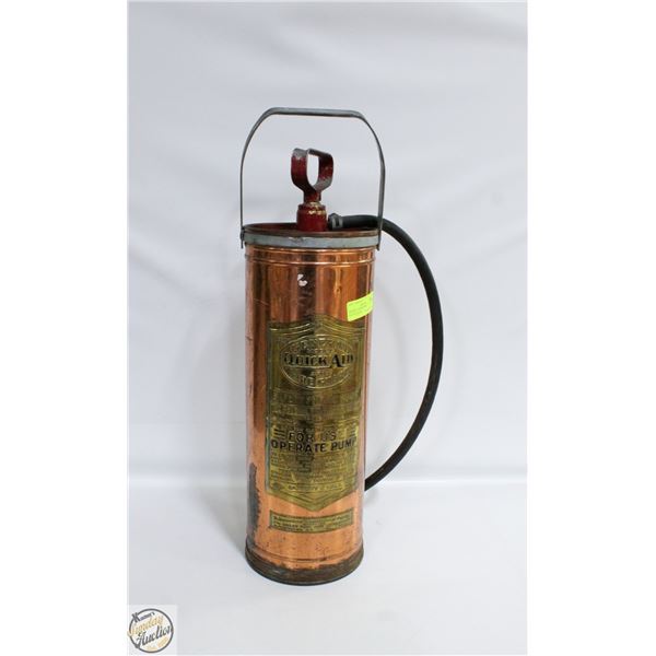 ANTIQUE COPPER FIRE EXTINGUISHER