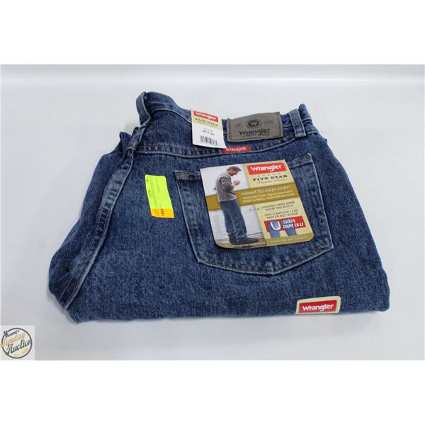 NEW MENS 36X34 WRANGLER BLUE JEANS