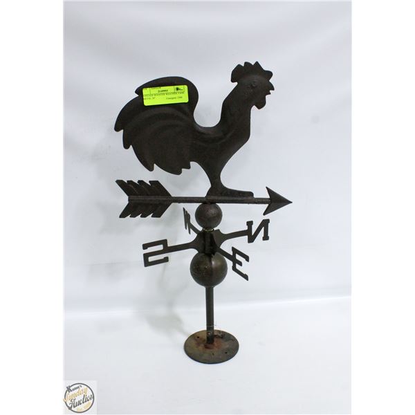 VINTAGE ROOSTER WEATHER VANE METAL 20"