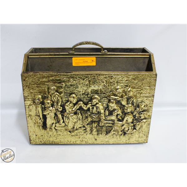 BRASS MAGAZINE RACK WITH DESIGN