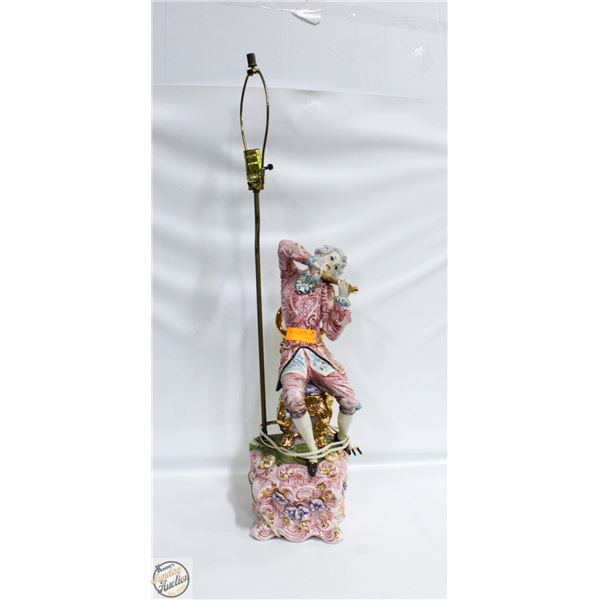 VINTAGE MAJOLICA 2FT. LAMP