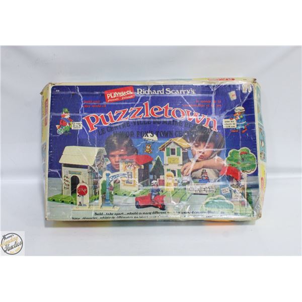 VINTAGE PLAYSKOOL PUZZLETOWN GAME