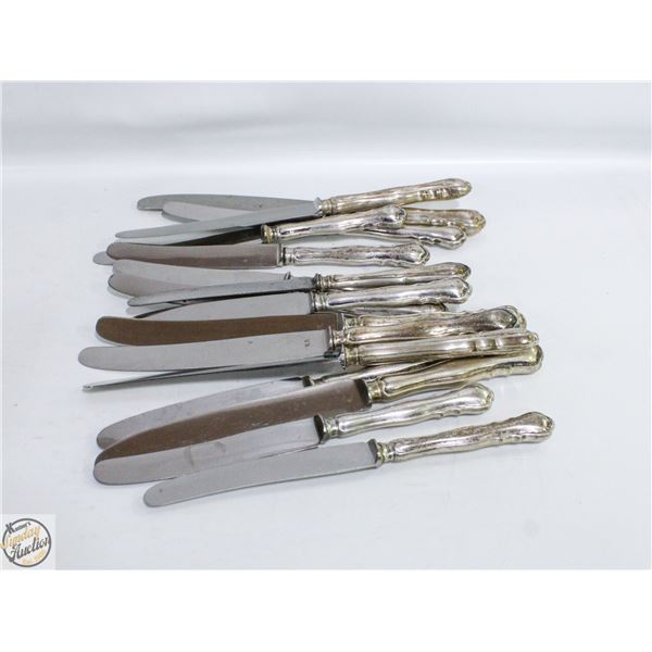 BAG OF SILVER PLATE KNIVES