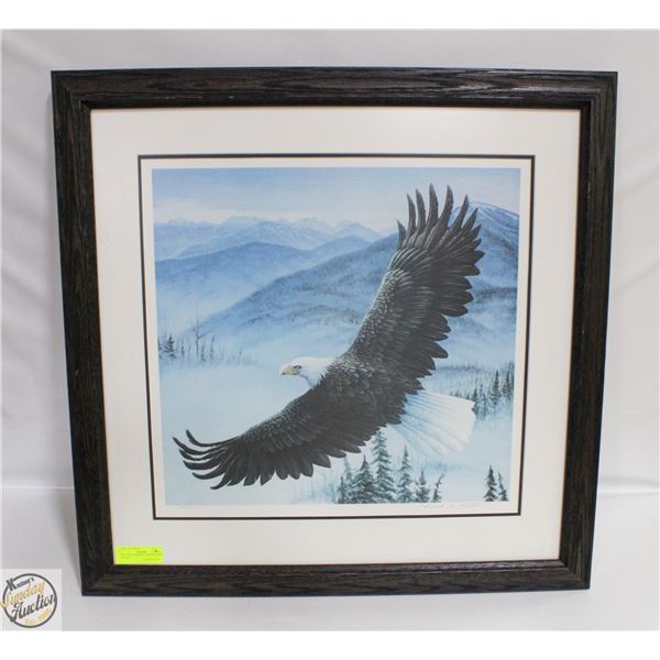 COA 1983 SOARING EAGLE PICTURE, 28"X28",