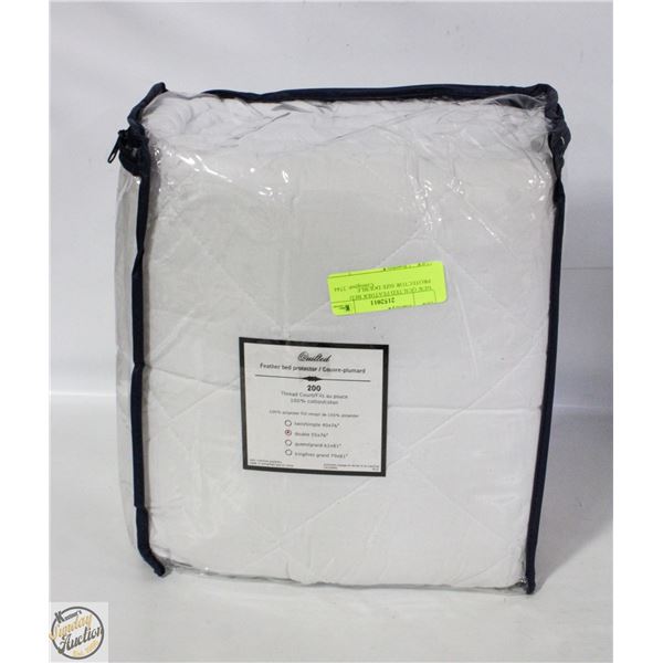 NEW QUILTED FEATHER BED PROTECTOR SIZE DOUBLE