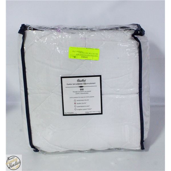 NEW QUILTED FEATHER BED PROTECTOR SIZE DOUBLE