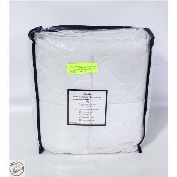 NEW QUILTED FEATHER BED PROTECTOR SIZE DOUBLE