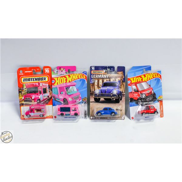 4 SEALED MATCHBOX/HOTWHEELS ALL DIFFERENT